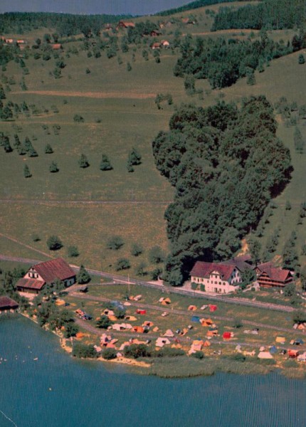 Campingplatz Unterbergiswil, Meggen am Vierwaldstättersee  -  Flugaufnahmen Vorderseite