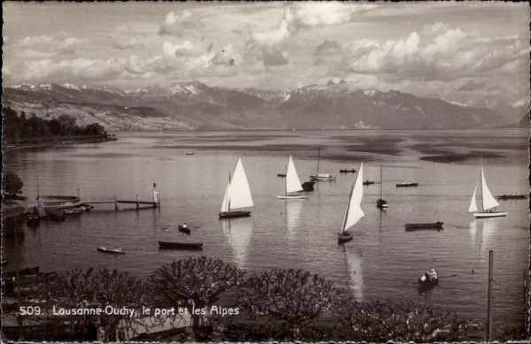Lausanne - Ouchy, le port et les Alpes