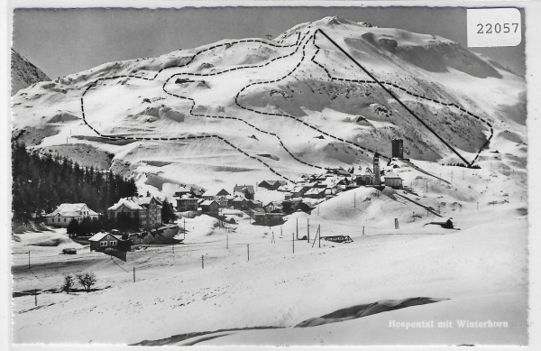 Hospental - Winterhorn mit Skiabfahrtsrouten