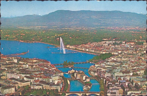Genève Vue aérienne des ponts sur le Rhône