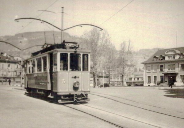 Vevey - Villeneuve, Trambahn, Wagen Ce 2/2 Nr. 3, Postkartenbuch "Bus & Bahn in alten Ansichten" Vorderseite