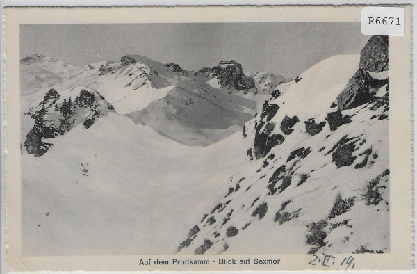 Auf dem Prodkamm - Blick auf Sexmor im WInter en hiver