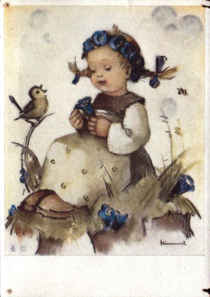 Kind mit Blume und Vogel - Maria Innocentia Hummel