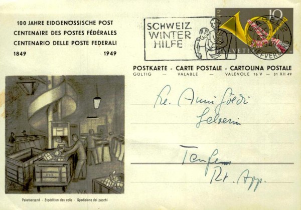 100 Jahre Eidgenössische Post Vorderseite