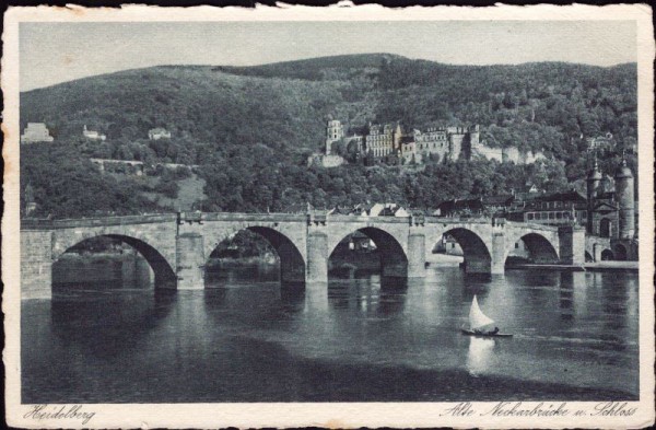 Heidelberg - Alte Neckarbrücke und Schloss