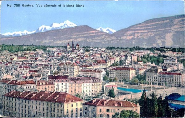 Genève - Vue générale et le Mont Blanc Vorderseite