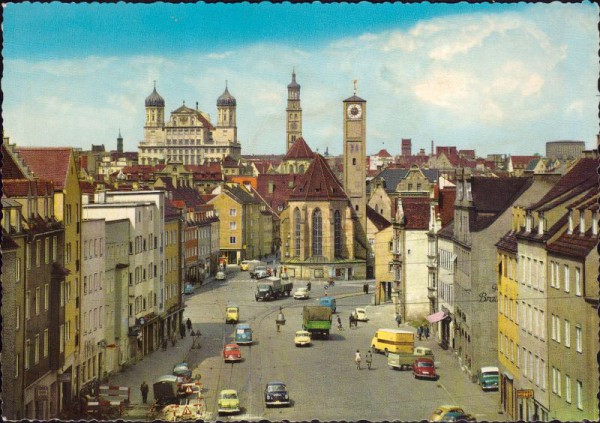Augsburg - Jakobskirche, Rathaus und Perlachturm
