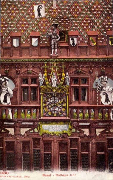 Basel, Rathaus - Uhr