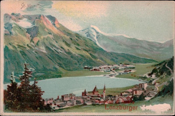St. Moritz, Werbekarte von Henkell&Roth, Lenzburg (Hero) Vorderseite