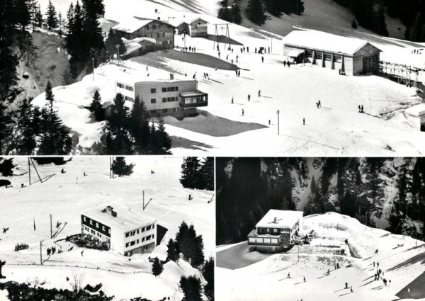Ski- und Berghaus "VALEIS" bei der Bergstation, Luftseilbahn, Wangs-Pizol SG - Flugaufnahmen Vorderseite