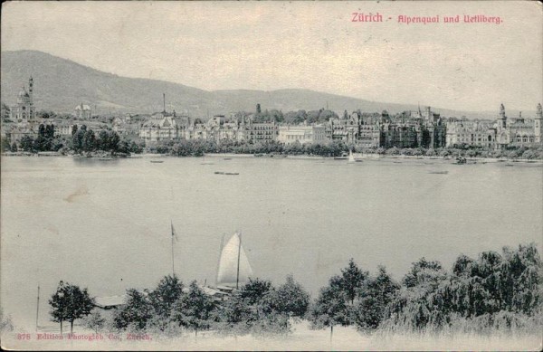 Zürich - Alpenquai und Uetliberg Vorderseite