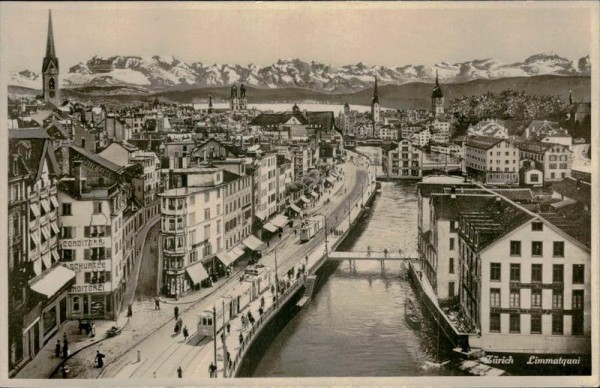 Zürich. Limmatquai Vorderseite
