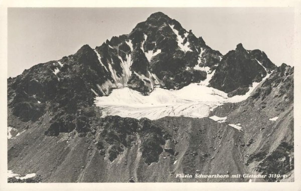 Flüela Schwarzhorn mit Gletscher. 1941 Vorderseite