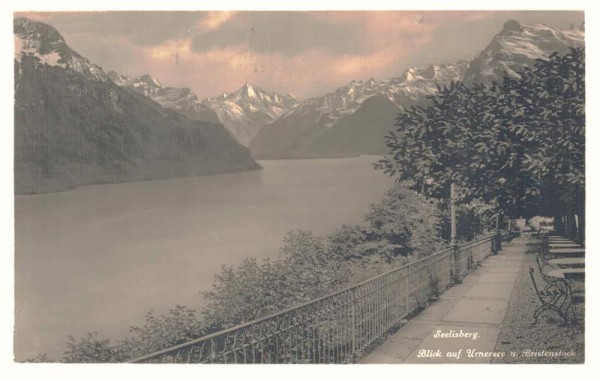 Seelisberg. Blick auf Urnersee u. Bristenstock. 1931 Vorderseite