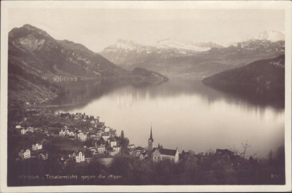 Weggis - Totalansicht gegen die Alpen