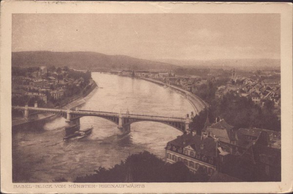 Basel - Blick vom Münster Rheinaufwärts