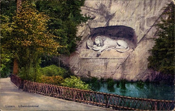Luzern. Löwendenkmal Vorderseite
