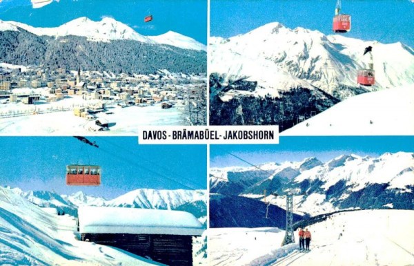 Davos. Brämabüel - Jakobshorn-Bahn und Skilift Clavadeleralp-Jakobshorn Vorderseite