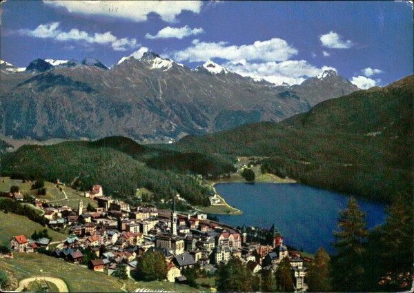 St.Moritz Dorf, Languard-Bergkette Vorderseite