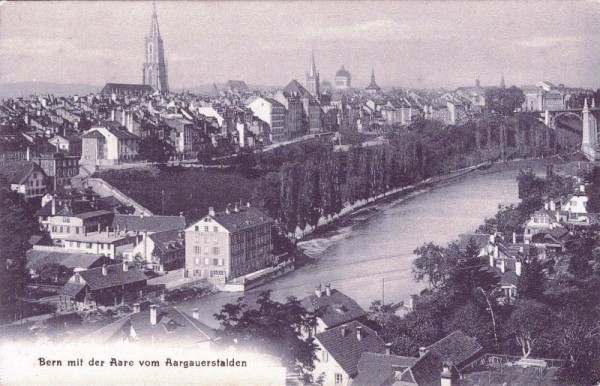 Bern mit der Aare vom Aargauerstalden