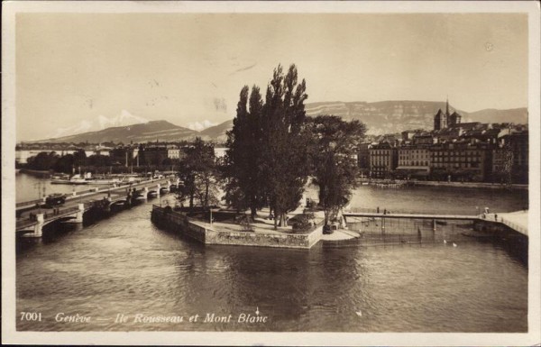 Genève- Ile Rousseau et Mont Blanc Vorderseite