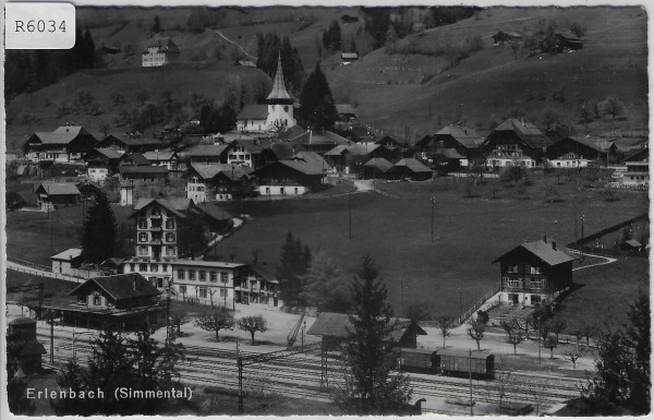Erlenbach BE mit Bahnhof, Hotel Pension Alpina