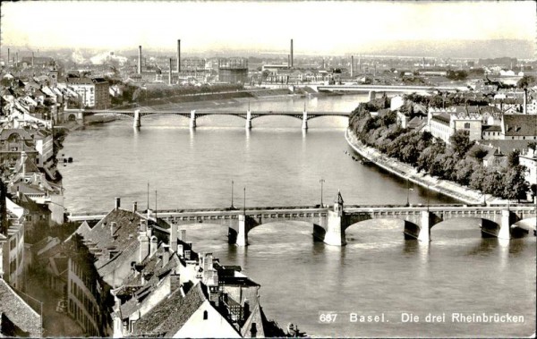 Basel/Die drei Rheinbrücke Vorderseite