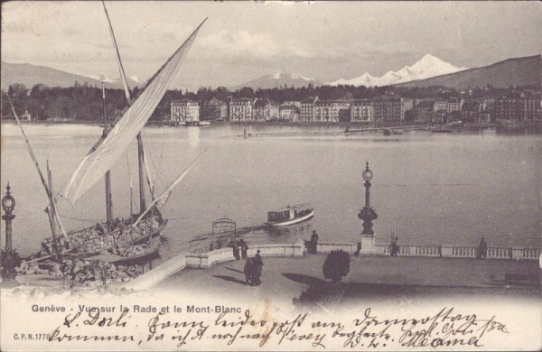 Genève - Vue sur la Rade et le Mont-Blanc