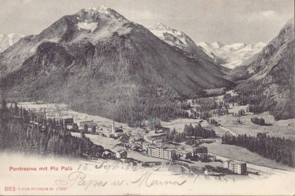 Pontresina mit Piz Palü. 1914