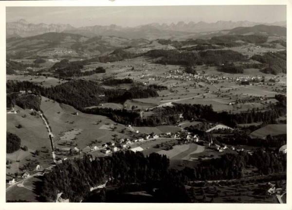 9604 Lütisburg SG, Evang. Kirche, Flawilerstr., Bergstr., Thur/ Säntis Vorderseite