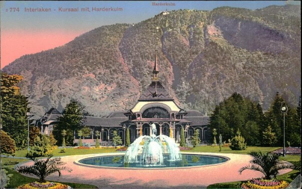 Interlaken - Kursaal mit Harderkulm  Vorderseite
