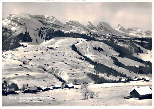 Churfirsten, Obertoggenburg mit Iltios - Abfahrten. 1940 Vorderseite