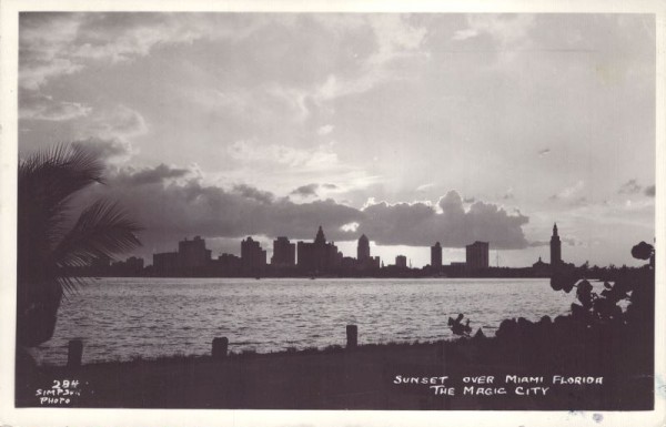 Sunset over Miami Florida