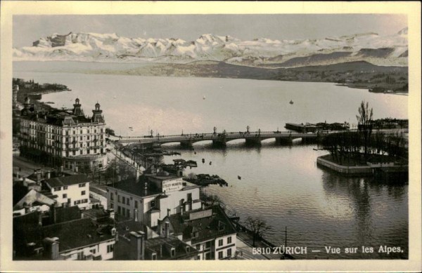 Zürich - Vue sur les Alpes. Vorderseite