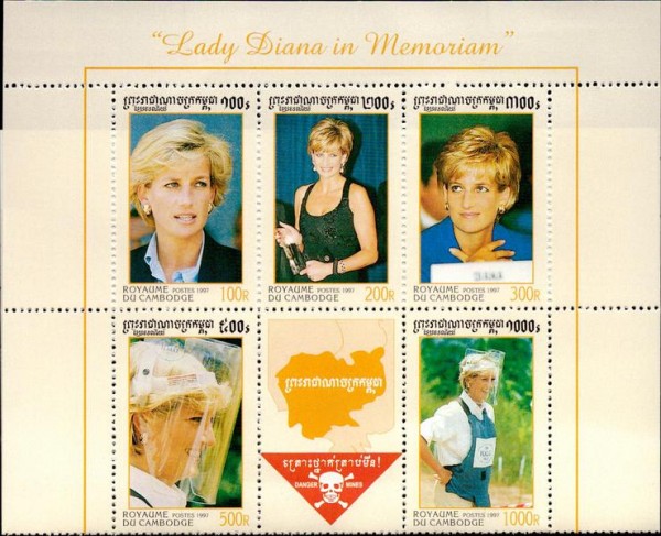 Lady Diana in memoriam, Briefmarken Vorderseite