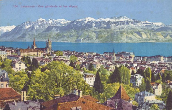 Lausanne - Vue générale et les Alpes