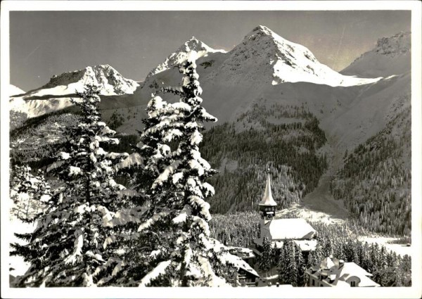 Arosa - Dorfkirche mit Furka Vorderseite