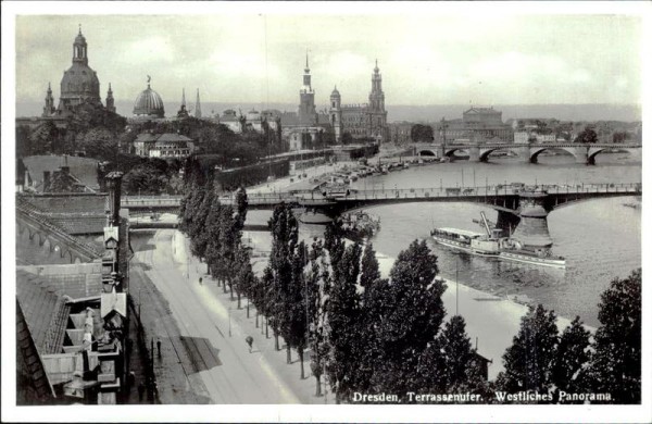 Dresden - Terrassenufer - Westliches Panorama Vorderseite