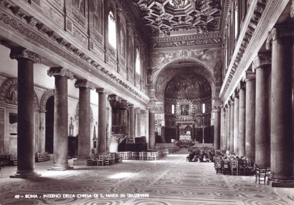 Roma - Interno della chiesa di S.Maria in Trastevere