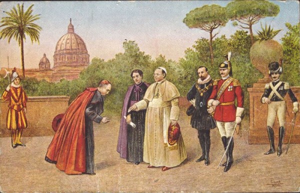 Papst Pius XI im Garten des Vatican