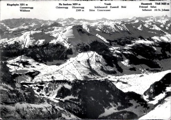 Blick vom Säntis auf das Skiparadies Obertoggenburg Vorderseite
