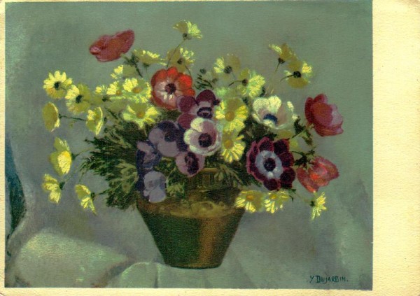 Gelbe Margritten und Anemonen Vorderseite