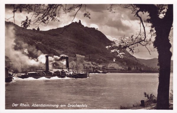 Der Rhein - Abendstimmung am Drachenfels