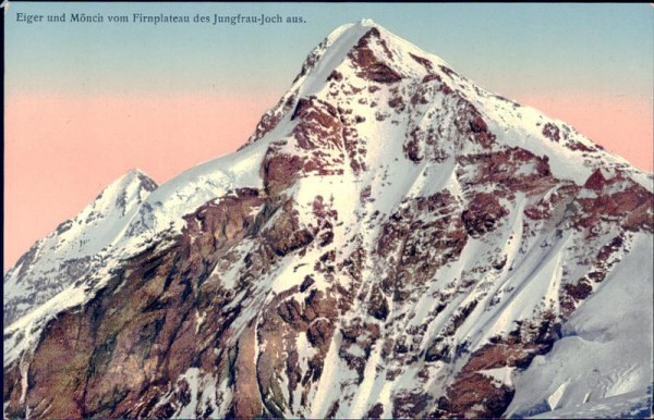 Eiger und Mönch vom Firnplateau des Jungfrau-Joch aus. Vorderseite