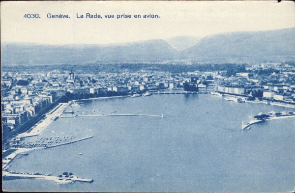 La Rade, vue prise en avion, Genève