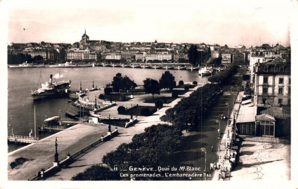 Genève. Quai du Mont-Blanc. Les promenades Vorderseite