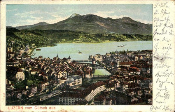 Luzern vom Gütsch aus. Vorderseite