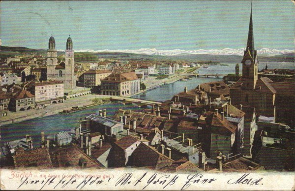 Zürich, und die Alpen Vorderseite