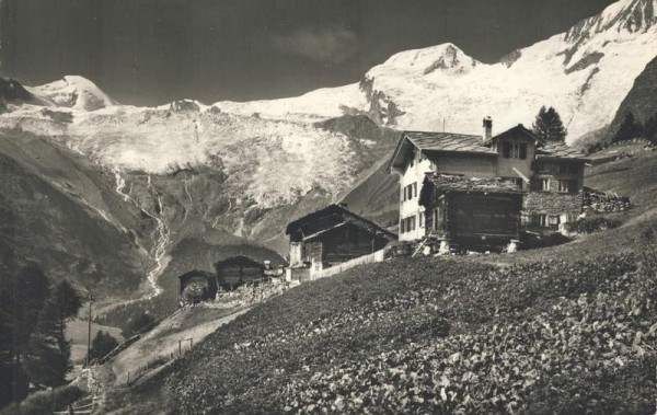 Ferienheim Hohnegg ob Saas-Fee, Allalin u. Alphubel Vorderseite