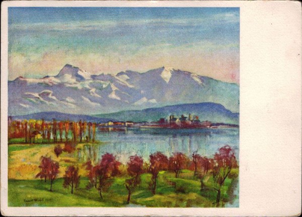 Eduard Stiefel: Zürichsee bei Rapperswil.